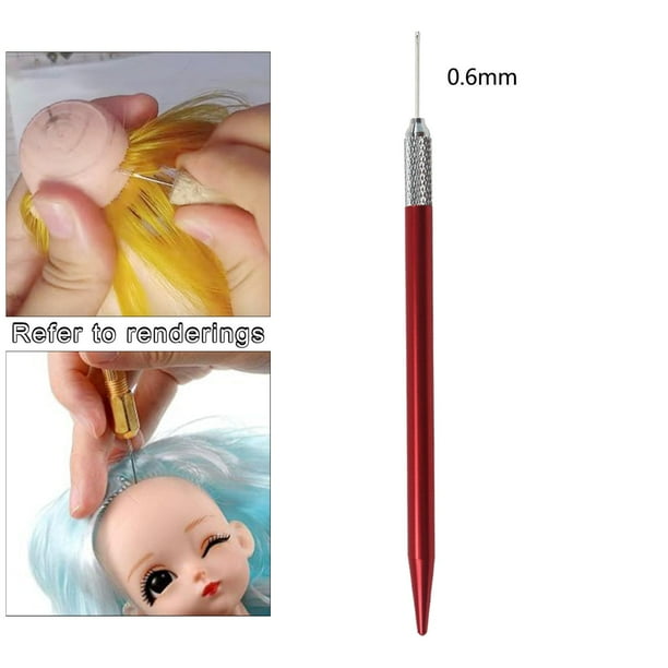 Herramienta para enraizar el cabello de muñeca Colcomx Titular de pelo de muñeca 06 mm 1 varilla