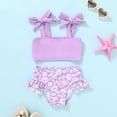 thumbnail image 2 of Happy Town Toddler Girls Two Pieces Swimsuit Color Block Beach Bathing Suit 18M-5T, 2 of 7