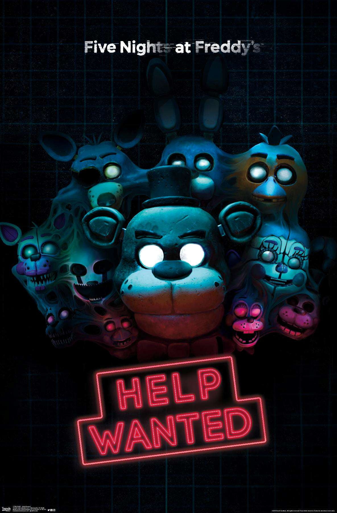 FIVE NIGHTS AT FREDDY'S  COLOURFUL  POSTER  VINYL WALL STICKER VARIOUS SIZES