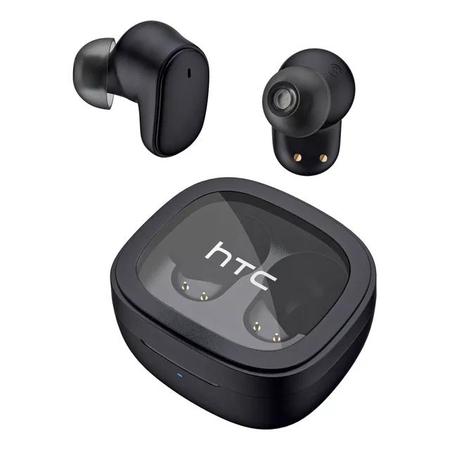 Auriculares gamer inalámbricos HTC True Wireless Earbuds 9+ BDA9 negro con luz LED