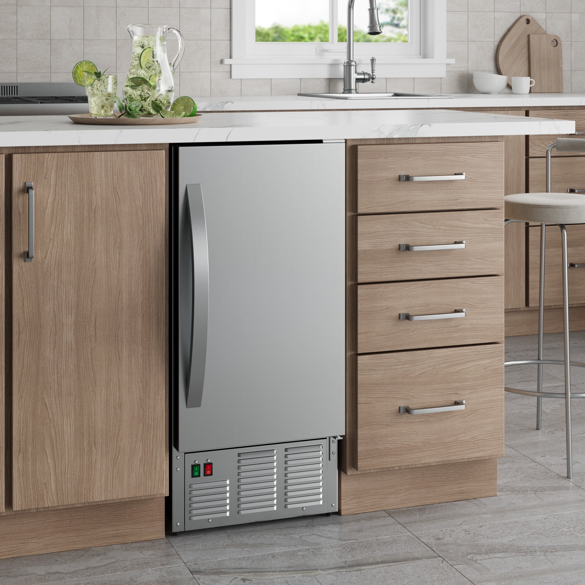 Edgestar OIM450SS 15" Wide 25 Lbs. Capacity Outdoor Approved Ice Maker - Stainless Steel
