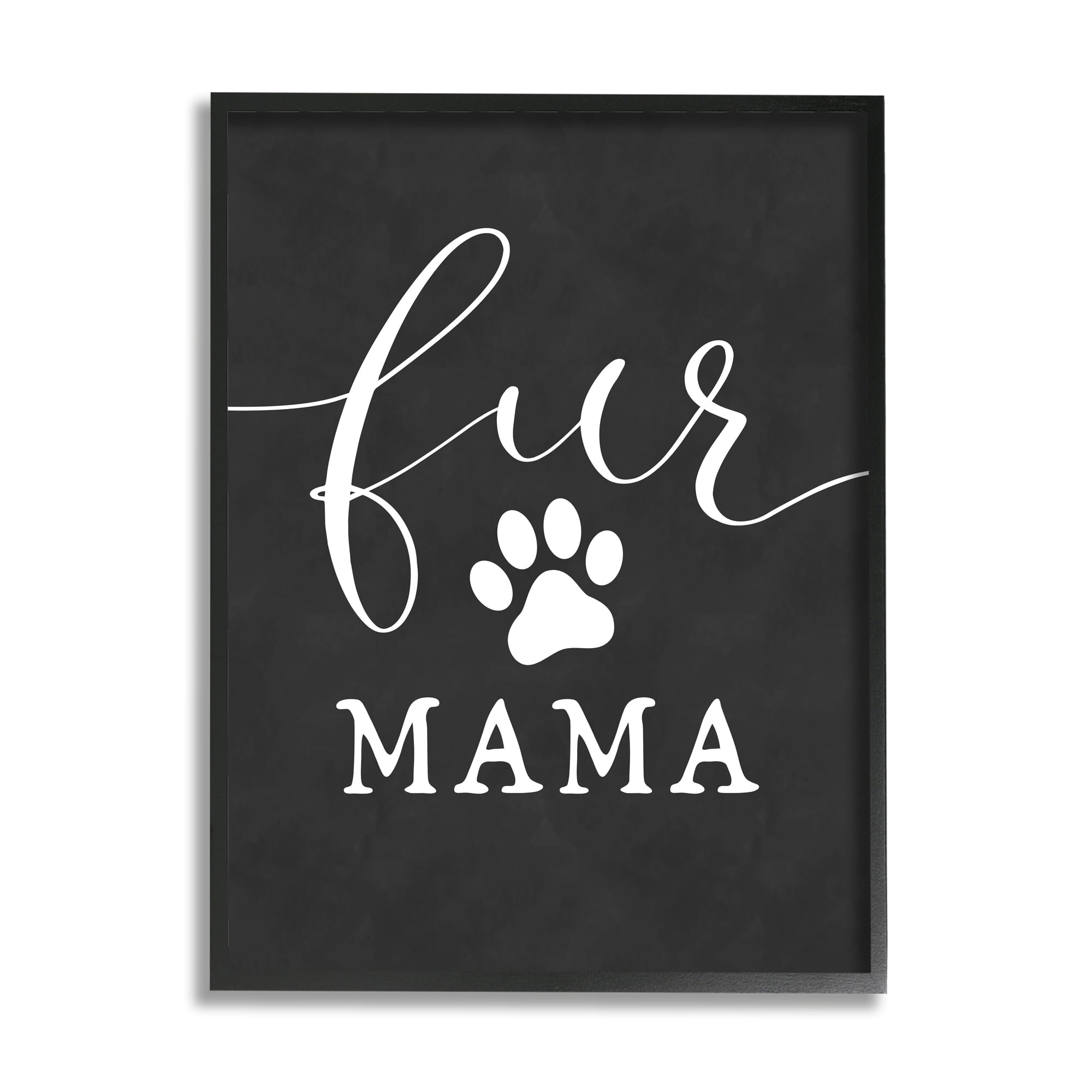 Stupell Industries Fur Mama Animal Mom Paw Print Symbol Graphic Art White Framed Art Print Wall Art, Design by Lettered and Lined