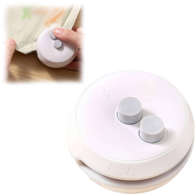 Oleegame 1PC 2 In 1 Mini Bag Sealer For Sealing And Opening 2024 Upgrade Rechargeable Food Bag Sealing Machine For Chips Snacks Plastic Bags Fresh Storage White