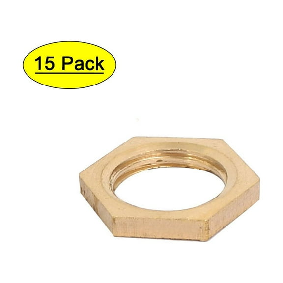 15 Pcs 1/4BSP Female Thread Brass Hex Nut Pipe Fitting Locknut