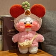 thumbnail image 2 of 30cm Cute Cafe White Duck Stuffed Plush Animals Toy Wear Glasses And Clothes Soft Doll Girl Birthday Creative Gift For Children, 2 of 6