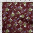 thumbnail image 3 of Soimoi Floral Vintage Print Silk Fabric Decor Sewing Fabric By The Yard 42 Inch WideDecorative Fabric For Shirts Suits Ties Red, 3 of 5