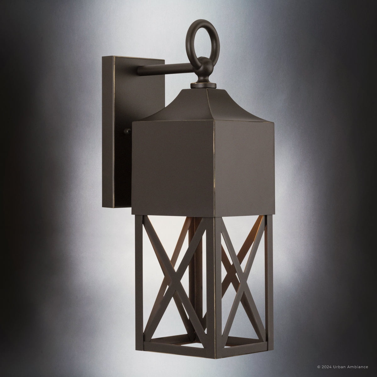 Luxury Modern Farmhouse Wall Sconce, Small Size: 18.375''H x 8.25''W, with Modern Rustic Style Elements, Antique Bronze Finish, UHP1561 from the Sunnybank Collection by Urban Ambiance