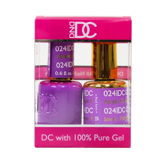 DND-DC Duo Soak off Gel & Matching nail polish - DC024 Purple Flower
