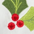 thumbnail image 2 of DII White Embroidered Holly Corner With Border Tablecloth, 2 of 7