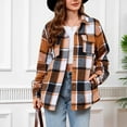 thumbnail image 4 of QQAMB Women's Sherpa Lined Flannel Shirt Jacket Plaid Button Down Jacket Coat for Women with Pocket Multicolor L, 4 of 6