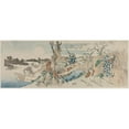 thumbnail image 2 of Totoya Hokkei 24x12 Black Ornate Framed Double Matted Museum Art Print Titled: Landscape with Ferry Boat, Geese and Full Moon (Early 1830s), 2 of 5