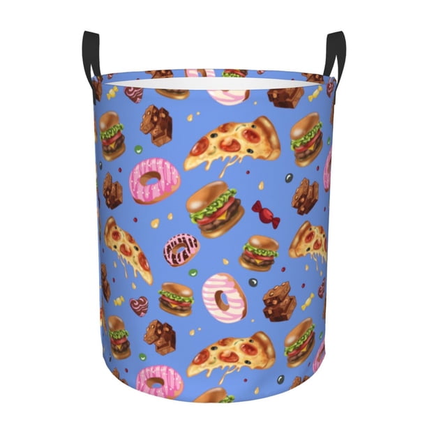 Fotbe Fastfoods Cesto de Ropa con Asas, Cesto Impermeable de Gran Capacidad, Bolsa de Lavado para Dormitorio, Cesto de Ropa con Ruedas y Asas-Small