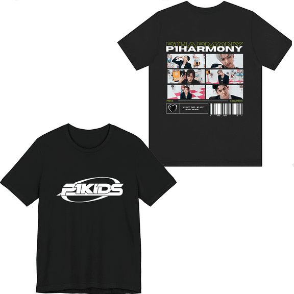 P1Harmony Merch Tour illustration T-shirt Fashion Men Women Short Sleeve Casual Graphic Tee