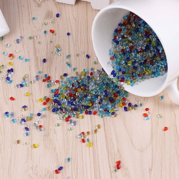 Supvox Crystal Glass Stones Assorted Color for Aquarium Flowerpot Vase Decorative Polished Finish