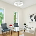 thumbnail image 4 of Parrot Uncle 19" White 3-Blade Flush Mount Ceiling Fan with Light Kits and Remote for Bedroom, 1 Piece, 4 of 12