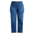 thumbnail image 2 of Sofia Jeans Women's and Women's Plus Relaxed Straight High Rise Cargo Jeans, Sizes 0-28W, 2 of 5