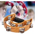 thumbnail image 4 of Pandereta de mano, sonajero con doble fila, 20 pares, pandereta de Metal Jingles para adultos, juegos para niños, fiesta, 4 of 5