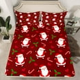 thumbnail image 2 of Christmas Sheets King Size, Cartoon Santa Claus Sheet Set Merry Christmas Bed Sheets Set, Cute Father Christmas Top Fitted Sheet with 2 Pillowcases, 2 of 6