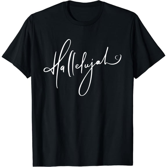 Christian Shirt Women Hallelujah typography T-Shirt Black Small