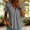 Gray, variant on Casual V-Neck T-Shirt Loose Puff Short Sleeve Tops Button Down Ruffle Tunic Blouses for Women XL