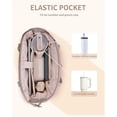 thumbnail image 3 of Women's Puffer Tote Bag, Lightweight Quilted Shoulder Bag with Cup Holder & Laptop Compartment & Trolley Sleeve(Pink), 3 of 7
