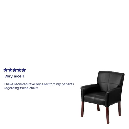 Flash Furniture - Taylor  Contemporary Leather/Faux Leather Side Chair - Upholstered - Black
