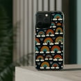 thumbnail image 3 of DistinctInk Hybrid (Acrylic / TPU) Clear Slim Fit Case for Apple iPhone 15 PLUS (6.7" Screen) - "Vibrant Minimalist Rainbows on Black", 3 of 8