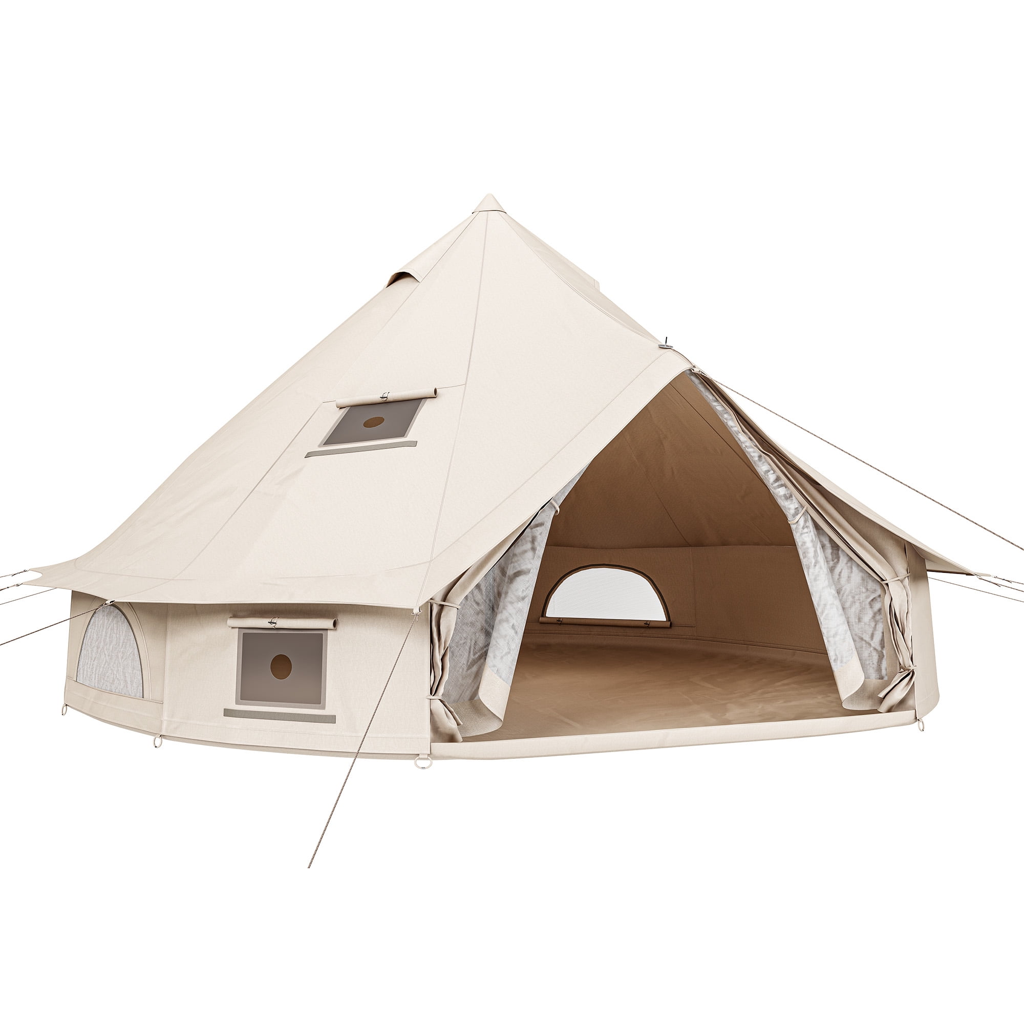 Dextrus Camping Tent with Stove Jacks & 4 Breathable Windows Cotton for Outdoor Family Party, Camping, Picnic, Barbecue