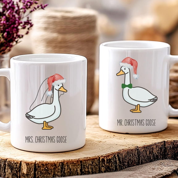 Funny Mr & Mrs Go0se Mug Set for Adults, Newlywed H0l!day Couple Gift, Silly Goose R0mantic Coffee Cups