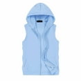 thumbnail image 1 of Men's Solid Color Sleeveless Undershirt Cardigan - Sports Training Top, Polyester Material, Independence Day Style, XL-XXXXXL, 1 of 2