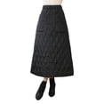 thumbnail image 2 of Moda invierno mujeres abajo s una línea de abajo con bolsillos en el tobillo de cintura alta casual maxi más tamaño grueso Macarena Falda de mujer, 2 of 8
