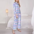thumbnail image 3 of Pofeuu Striped Gradient Print Womens Pajamas Set Long Sleeve Sleepwear Button Down Nightwear Soft Pj Lounge Sets Button Down Pajamas Women-, 3 of 7