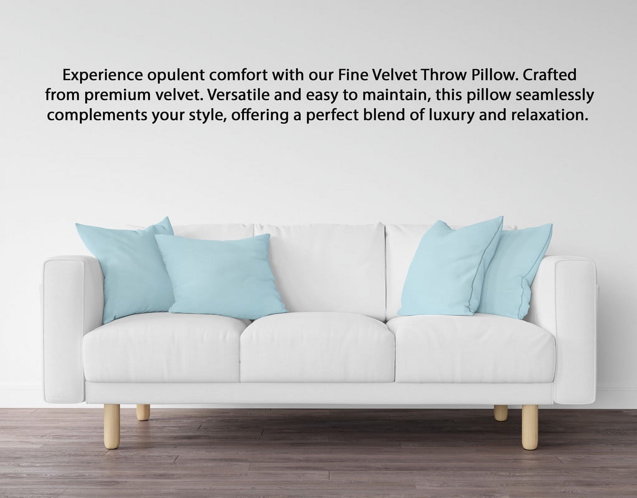 A1HC 20x20 Inch Square Decorative Velvet Throw Pillow Covers, Set of 2, Light Blue – Soft, Luxurious Cushion Covers for Sofa, Bed & Home Decor