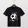 thumbnail image 4 of ITSAME Boys Crewneck T-Shirts Footballl Print Short Sleeve Tops Summer Loose Casual Graphic Tees Black Size 8-9, 4 of 7
