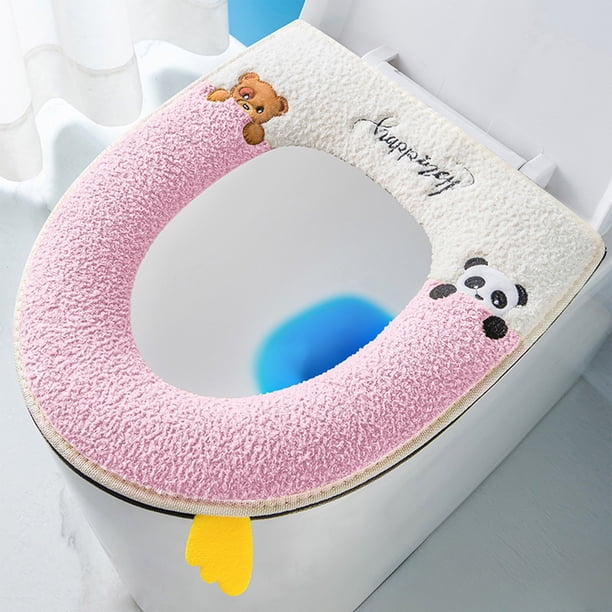 Uuiauoio Bathroom Soft Toilet Seat Cover Pad, Warm Toilet Seat Cushion Cover, Washable and Comfortable Toilet Covers, Thick Toilet Cover for Autumn Winter, Fits Size Toilet Lids for Bathroom