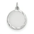 thumbnail image 1 of 14K White Gold Etched .009 Gauge Engraveable Round Disc Charm, 1 of 3