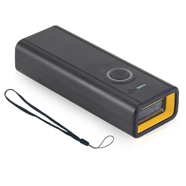 Mistaha Portable Wireless Bluetooth Barcode Scanner DL-DM4 in Black and Orange with 1D/2D COMS, 1800mAh Battery, 360° Scanning, LED Illumination