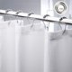 thumbnail image 3 of Cortina de ducha gofre, cortina de ducha blanca con tejido gofre, cortina de ducha de tela resistente, cortinas de ducha de baño de calidad hotelera, 3 of 4