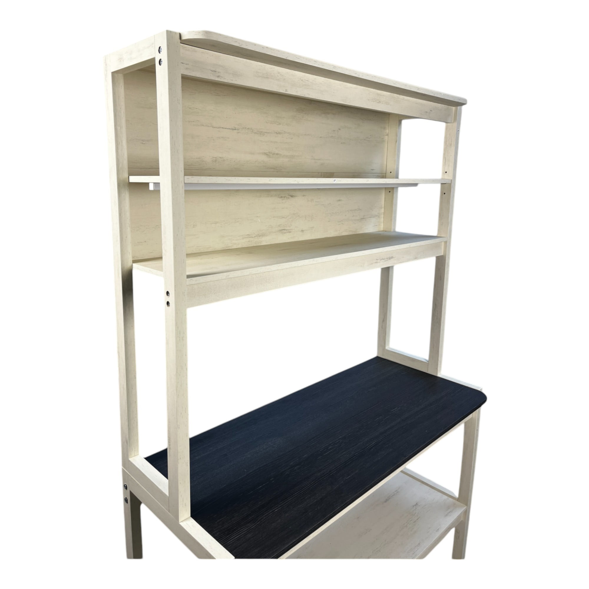 5-Tier Bakers Rack, Kitchen Storage Shelf and Microwave Stand with Coffee Bar, Particle Board Organizer for Pantry, 39.37 Inch, White and Black