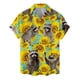thumbnail image 4 of Camisa hawaiana con estampado 3D de gato y mapache para hombre, blusa con estampado de plantas y animales, blusa de moda con solapa y botones, camisetas Aloha de manga corta, 4 of 5
