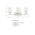 thumbnail image 4 of Designers Fountain Carmine 3 Light Brushed Nickel Bathroom Vanity Light Fixture, D239M-3B-BN, 4 of 4