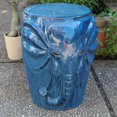 thumbnail image 1 of Taburete de jardín International Caravan Wild Elephant Drum azul marino, 1 of 1