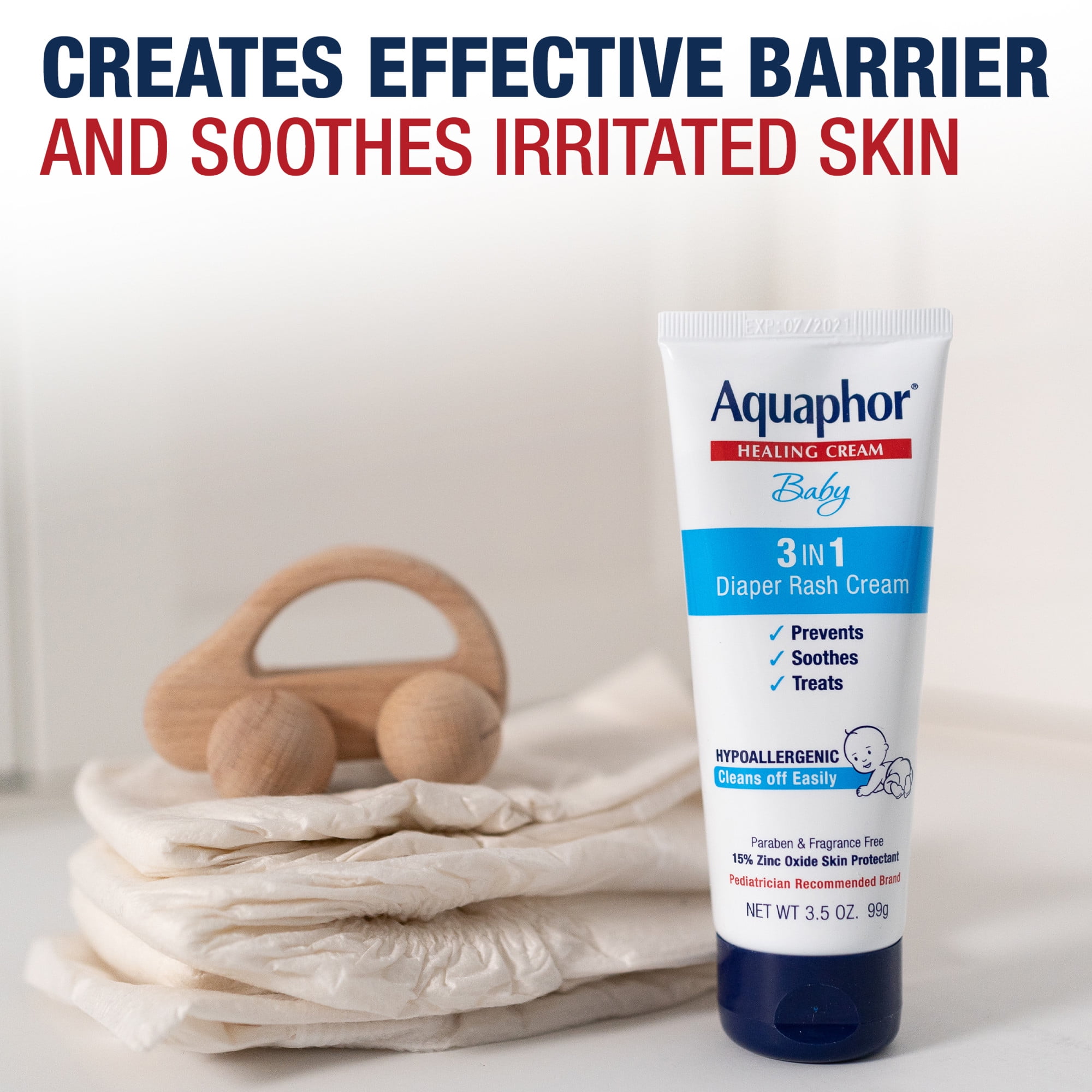 Aquaphor Baby Diaper Rash Cream 3.5 Ounce Pack of 3