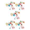 thumbnail image 1 of Dalazy Geometric Shape Puzzles With Knobs Toys Designed For Young Minds Encourage 5Set, 1 of 6