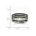 thumbnail image 2 of Stainless Steel 8mm Black-plated Stripes Brushed and Polished Band Ring - Size 11, 2 of 2
