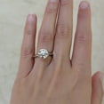 thumbnail image 5 of 3 Carat Moissanite Solitaire Engagement Ring in Platinum Plated Silver (Certified, 9 MM) SIZE 7, 5 of 10