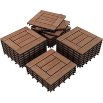 Plastic Interlocking Deck Tiles for Poolside Balcony Backyard, 44 Pack ...