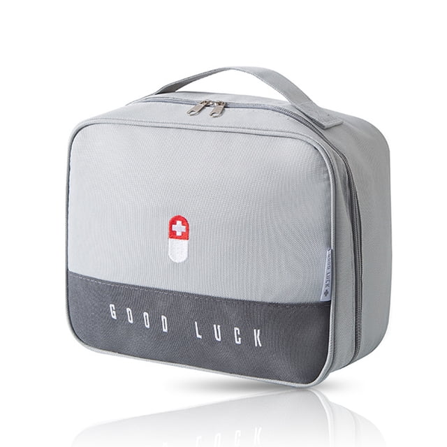 Bolsa de almacenamiento de primeros auxilios Prueba impermeable Clasificación de gran capacidad Paquete Organizador suministros hogar para viajes al aire libre Camping Gris Eigraketly HA010961-02