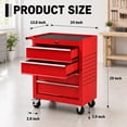 thumbnail image 2 of TacleeKii Rolling Tool Chest with Wheels, 4 Drawer Tool Storage Cabinet with Lock & Hooks, Red, 2 of 8