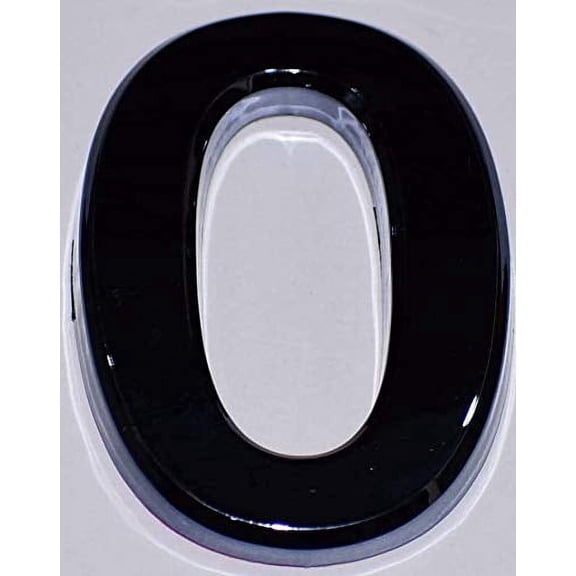 Apartment Number Sign/Mailbox Number Sign, Door Number Sign. Number 0 (Zero,Black,3D, Size 2.75 x 1.75, Comes with Double Sided Tape)- The Maple line.